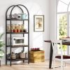 Modern Industrial Metal Wood Display Rack Bookcase with 4 Storage Shelves