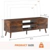 Mid-Century Modern TV Stand in Rustic Brown Wood Finish for TV up to 60-inches