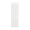 Aesthetically Carved 4 Panel Wooden Partition Screen/Room Divider, Distressed White