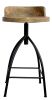 25-31 Inch Industrial Style Counter Height Stool with Adjustable Swivel Seat, Brown, Black