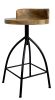 25-31 Inch Industrial Style Counter Height Stool with Adjustable Swivel Seat, Brown, Black