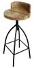30-35 Inch Industrial Style Adjustable Swivel Bar Stool With Backrest