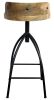 30-35 Inch Industrial Style Adjustable Swivel Bar Stool With Backrest
