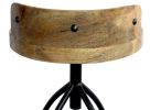 30-35 Inch Industrial Style Adjustable Swivel Bar Stool With Backrest
