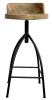 30-35 Inch Industrial Style Adjustable Swivel Bar Stool With Backrest