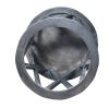 22 Inch Farmhouse Style Round Wooden End Table with Airy Design Base, Dark Gray