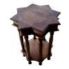 22 Inch French Design Handcrafted Mango Wood Side Table with Star Shape, Brown