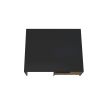 Wood and Metal Rectangular Accent Coffee Table with Drawer, Brown and Black