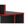 Wooden Rectangular Home Office Computer Gaming Desk, Black and Red