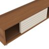 71 Inch Door Wooden Entertainment TV Stand with 2 Open Compartments, Brown - UPT-225281