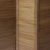 67 Inch Paulownia Wood Panel Divider Screen, Shutter Design, 3 Panels, Natural Oak Brown