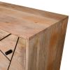 Jae 58 Inch Modern Industrial Mango Wood Dresser, 6 Drawers, Metal Frame, Brown and Black