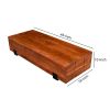 45 Inch Vesavi Handcrafted Rectangular Acacia Wood Coffee Table, Industrial Metal Sled Base, Brown and Black