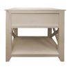 Kim 24 Inch Wood Side End Accent Table, Brazilian Pine Wood, 1 Drawer, Antique White