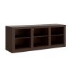 Resa 59 Inch TV Entertainment Center Media Console, 6 Open Compartments, Espresso Brown