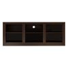 Resa 59 Inch TV Entertainment Center Media Console, 6 Open Compartments, Espresso Brown