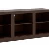 Resa 59 Inch TV Entertainment Center Media Console, 6 Open Compartments, Espresso Brown