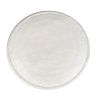28 Inch Artisanal Round Mango Wood Coffee Table, Intricate Diamond Lattice Cut Out Frame, Washed White
