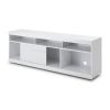 Hud 71 Inch Modern TV Console Media Entertainment Center, 5 Open Compartments, 1 Sliding Door, White