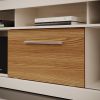 71 Inch TV Media Entertainment Center, 5 Cubbies, 1 Sliding Door, White and Oak