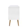 Reece 53 Inch Handcrafted Modern Wood TV Media Entertainment Cabinet Console, 2 Tone, Brown Legs, White