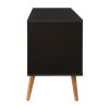 63 Inch TV Entertainment Media console with Drop Down Cabinet, Black, Brown