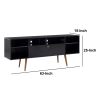 63 Inch TV Entertainment Media console with Drop Down Cabinet, Black, Brown