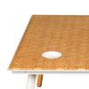 Paige 31 Inch Illusion Rectangular Wooden Coffee Table, Wood Brown, White