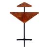 Geo Collection 21 Inch Triangular Acacia Wood Accent End Table with 2 Tier Tabletops, Brown, Black