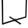 Geo Collection 21 Inch Round Acacia Wood Accent End Table with 2 Tier Tabletops, Brown, Black