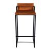 30 Inch Industrial Style Acacia Wood Barstool with Metal Frame, Brown and Black