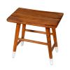 18 Inch Rectangular Acacia Wooden Side Table with Angled Legs, Warm Brown