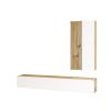 Carl 69 Inch Wall Mount TV Console Media Entertainment Center, 2 Piece Set With Cabinet, Natural