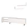 72 Inch Wood TV Console Entertainment Media Center with Storage 3 Piece Set, 2 Floating Wall Shelves, White