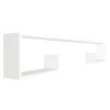 71 Inch Wooden TV Console Entertainment Media Center, 2 Piece Set, Wall Mounted Floating Shelf, White, Brown