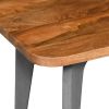 Wade 28 Inch Handcrafted Rectangular Coffee Table, Solid Natural Brown Mango Wood, Inverted U Shape Legs