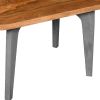 Wade 28 Inch Handcrafted Rectangular Coffee Table, Solid Natural Brown Mango Wood, Inverted U Shape Legs