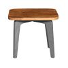 Wade 20 Inch Handcrafted Rectangular Side End Table, Solid Natural Brown Mango Wood, Inverted U Shape Legs