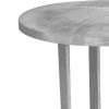 Cyrus 18 Inch Round Accent Side Table, Textured Top, Cast Aluminum, Arched Cut Out, Glossy Silver