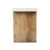 Kerry 48 Inch Rectangular Mango Wood Console Table, Sled Base, Glossy White, Natural Brown
