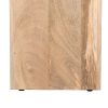 Kerry 20 Inch Rectangular End Side Table, Mango Wood, Sled Base, Glossy White, Natural Brown