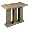 35 Inch Handcrafted Console Table, Solid Mango Wood with Pillar Style Legs in Rustic Brown Finish