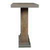 35 Inch Handcrafted Console Table, Solid Mango Wood with Pillar Style Legs in Rustic Brown Finish