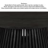 Ridge 32 Inch Handcrafted Round Coffee Table, Mango Wood, Slatted Flared Base, Black