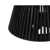 Ridge 32 Inch Handcrafted Round Coffee Table, Mango Wood, Slatted Flared Base, Black