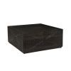 38 Inch Handcrafted Mango Wood Square Coffee Table, Artisanal Carved Mesh Base, Black