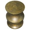 18 Inch Round Accent Side End Table, Turned Pedestal Base, Aluminum, Antique Gold Brass