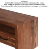 Fiona 70 Inch Farmhouse TV Media Entertainment Console, 4 Drawers, Acacia Wood, Metal Frame, Natural Brown, Black