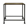 Aurelia 20 Inch Artisanal Side End Table, Hammered Tray Top, Antique Bronze, Industrial Black Iron Frame