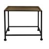 Aurelia 20 Inch Artisanal Side End Table, Hammered Tray Top, Antique Bronze, Industrial Black Iron Frame